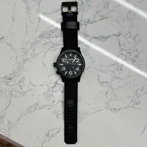 Nixon Black Nylon Leather Strap Watch THE 51-30
